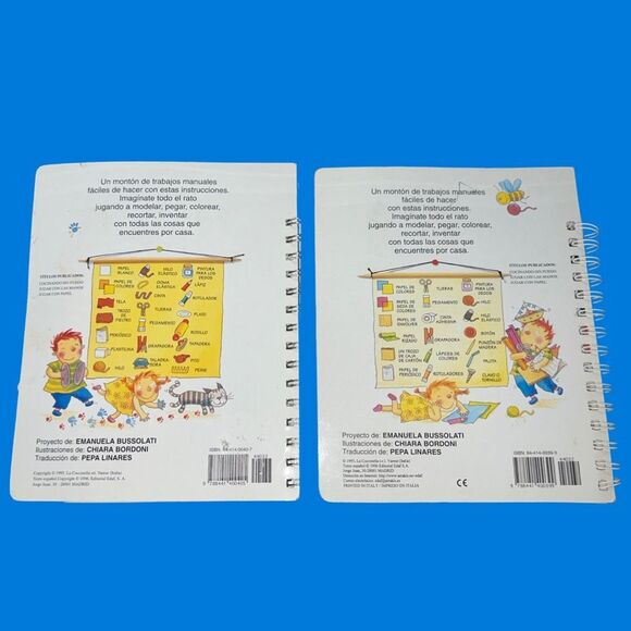 2 Vintage Spanish Editions Con las manos & Con papal Activity Hardcover Books - Picture 2 of 8